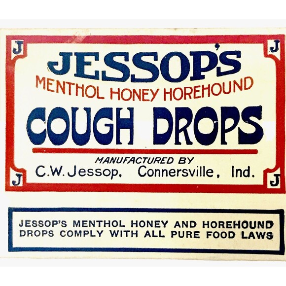 C.W. Jessops Antique Cough Drops Box RARE Drug Pharmacy Paper Advertising - Picture 1 of 14